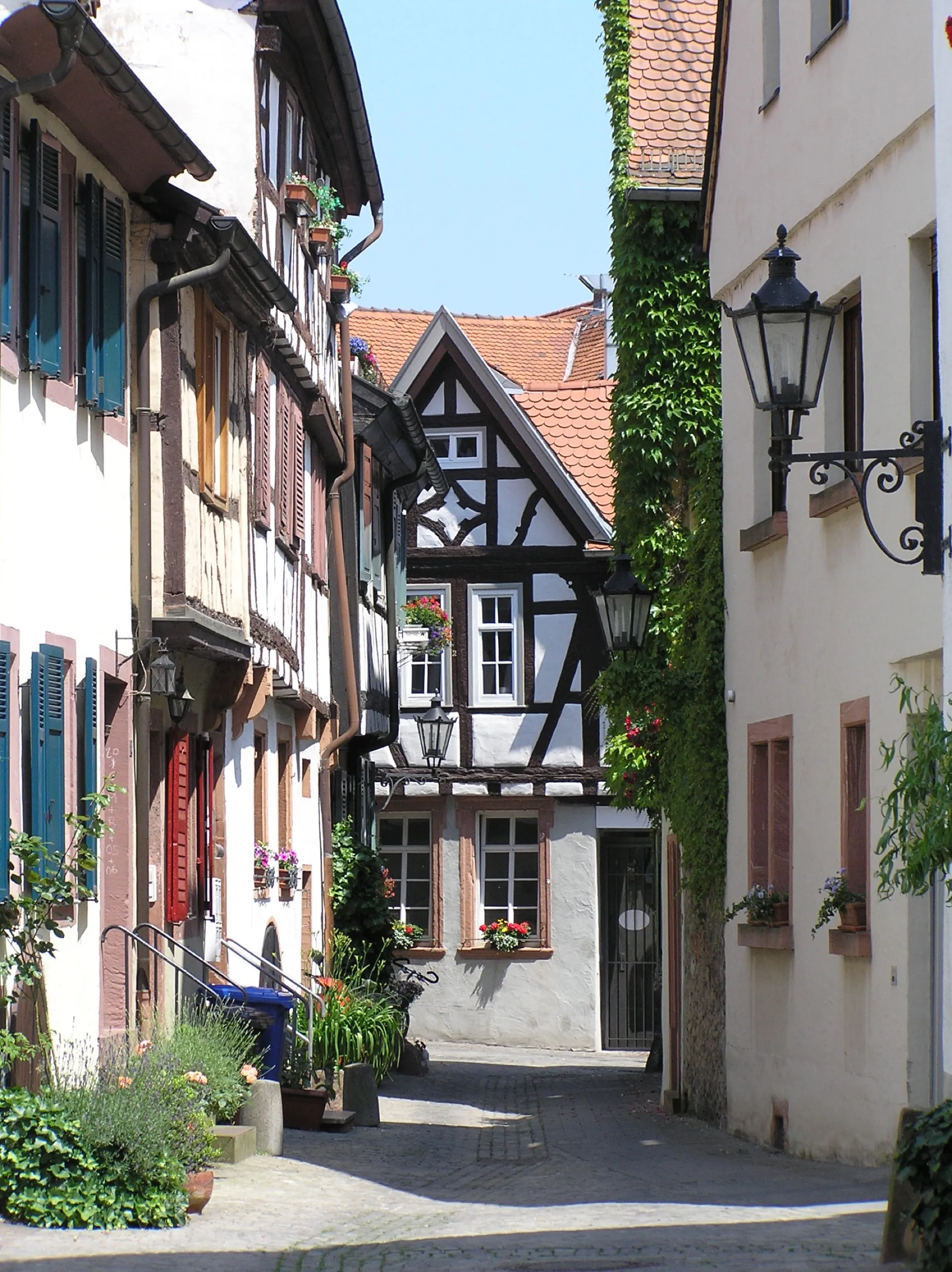 Altstadt von Aschaffenburg mit Fachwerkhäusern
