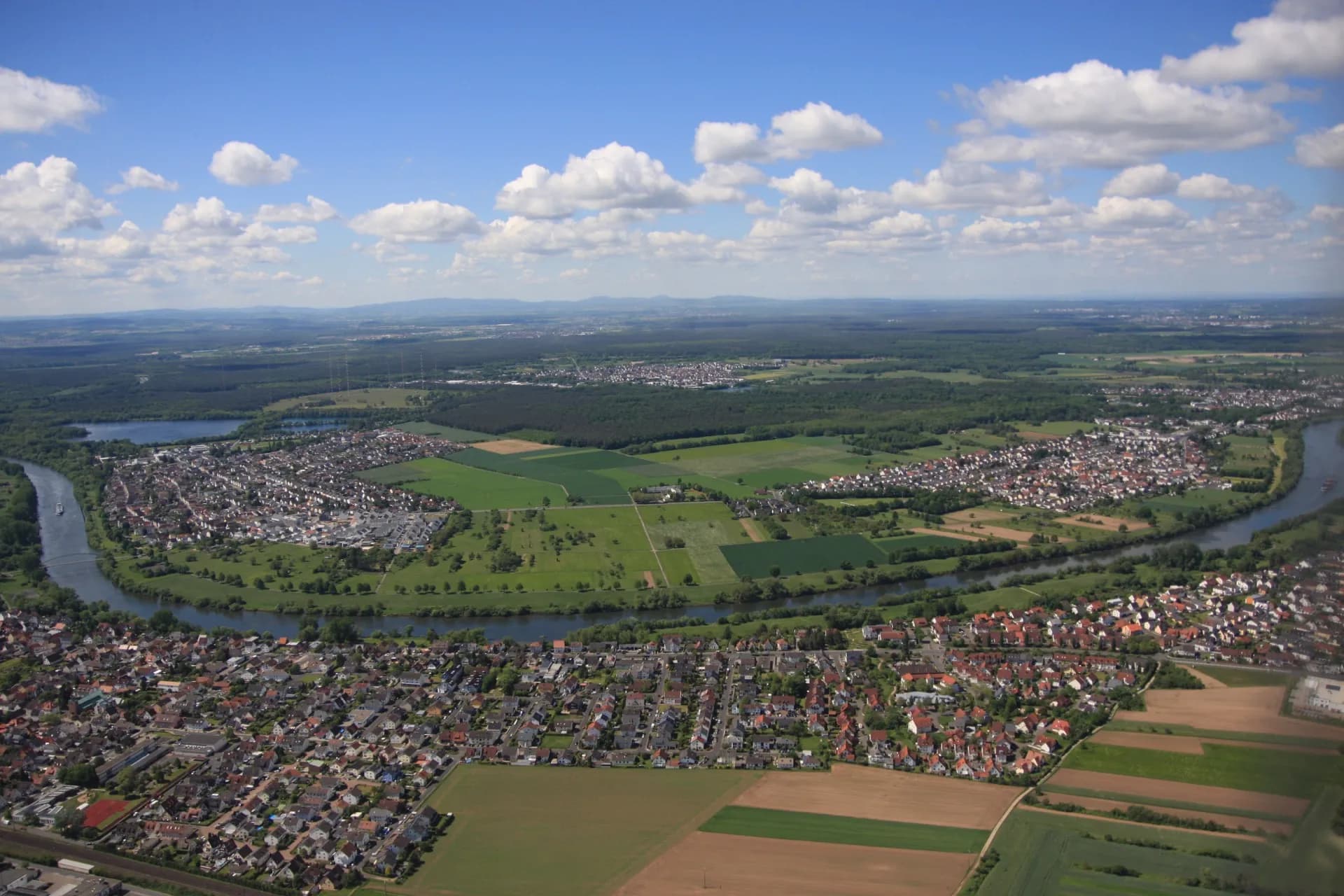 Luftbild Dettingen und Mainhausen am Main