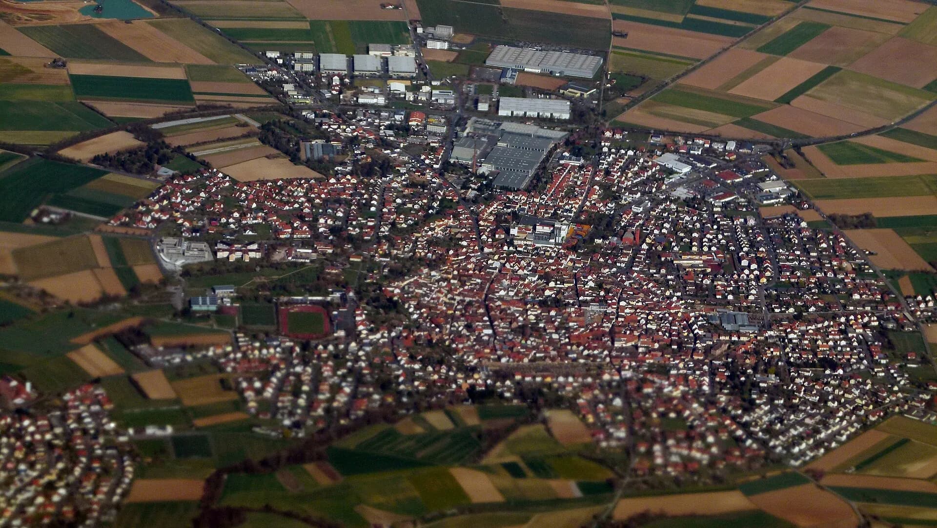 Luftbild der Ortslage von Großostheim