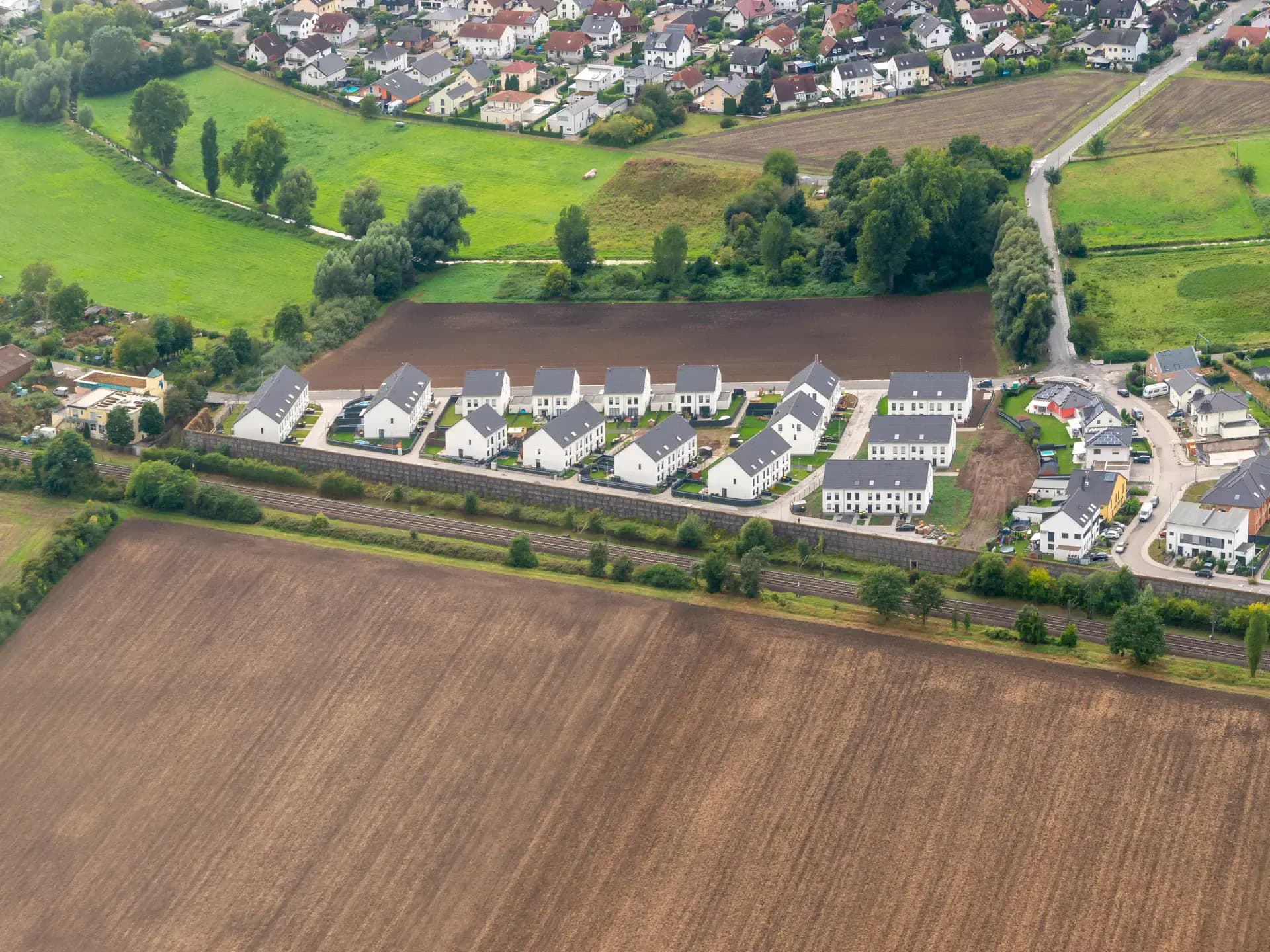 Neubaugebiet in Groß-Gerau-Dornheim aus der Luft