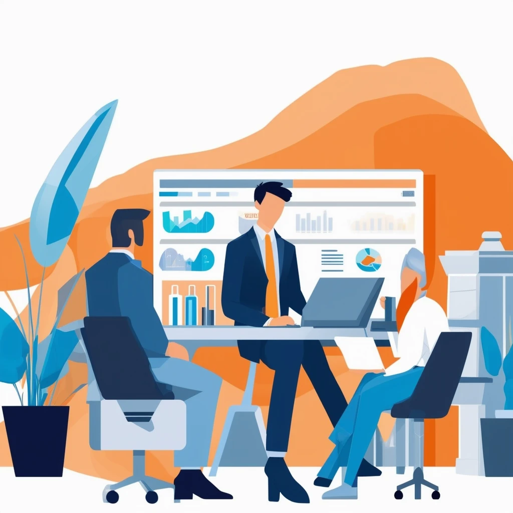 Hauskauf Rechner: Ermitteln Sie Ihren maximalen Kaufpreis Eine moderne professionelle Illustration mit Fokus auf Finanzplanung und Immobilien in Weiss Orange Blau Dunkelgrau und Hellgrau.
